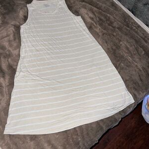 Time and Tru Beige and White Striped Top